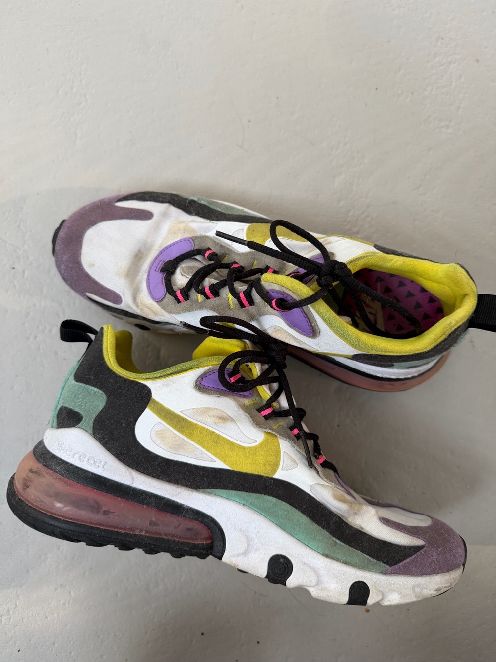 Nike air70 Multicolor Athletic Sneakers - Yellow, Purple, Mint & White